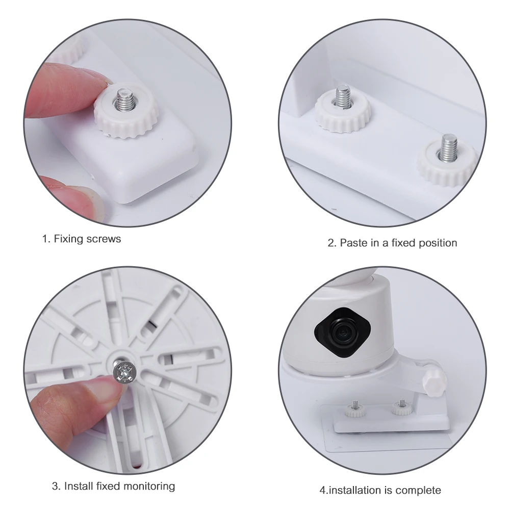 Sem perfuração suporte do monitor para câmera monitor de rede sem fio cabide interno rotativo montagem na parede base suporte da câmera web - Image 5