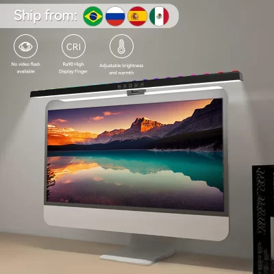 Monitor de luz led computador 60cm tela leitura pendurado luz mesa stepless escurecimento lâmpada para monitor usb luzes quarto escritório