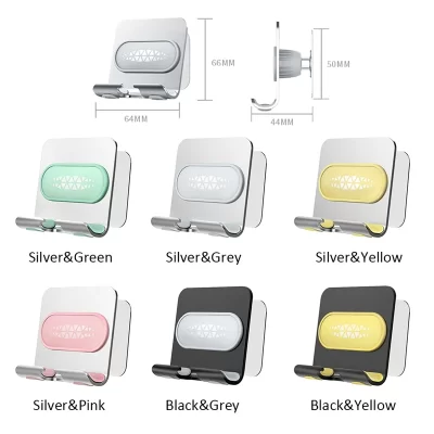 Suporte de parede para celular, ângulo ajustável, suporte para celular, para banheiro, quarto, cozinha, adesivo de parede para iphone, samsung