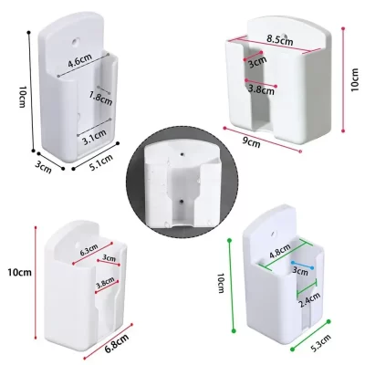 Caixa de armazenamento universal de parede para ar condicionado, controle remoto, suporte de plugue de celular, ar condicionado branco e TV
