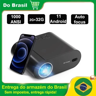 DITONG projetor 4k projetor led 1080p Android com Dual WiFi 6 e Bluetooth AutoFocus Home Theater HD Native smart home