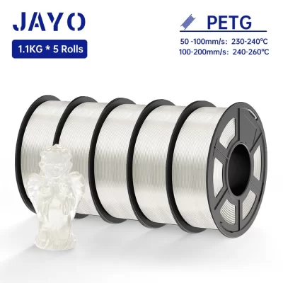 Jayo petg/seda/pla plus/abs/pla filamento 3d impressora 1.75mm 5 rolos/conjunto para fdm impressão diy presente plástico para 3d caneta filamento