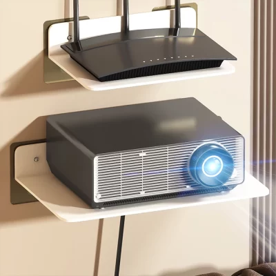 Suporte de projetor de parede sem soco, rack de armazenamento multiuso, set-top box WiFi, suporte de monitoramento, ornamentos de banheiro e quarto