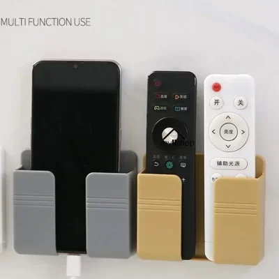 1/2/3 pçs suporte de carregamento do telefone móvel punch livre fixado na parede caixa armazenamento tv controle remoto montado organizador parede suportes