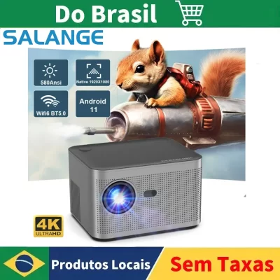 Salange hy350 projetor android11 4k full hd 1080p wifi 580ansi foco eletrônico bt5.0 cinema em casa ao ar livre projetor de filmes inteligentes