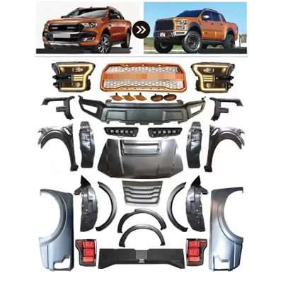 Conjunto completo de carro para caminhão, amortecedor dianteiro e traseiro, kit de carroceria de conversão ampla para ford ranger t7 t8, mudança para f150 F-150 raptor