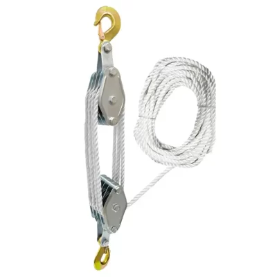 270 ° Polia de corda rotativa, bloco de gancho, guindaste portátil, dispositivo de elevação manual para elevação, instalação de ar condicionado