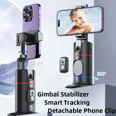 Smart Facial Tracking Stabilizer, Destacável Phone Clip, Fill Light, Desktop Stand, Sem Fio Selfie Stick, Tripé
