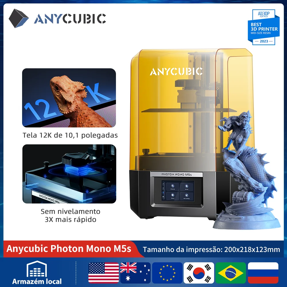 Impressora 3D de resina LCD ANYCUBIC DLP SLA Photon Mono 2, X 6Ks, M5, M5s, M5s Pro, M3 Max, D2, Mono 4, Wash and Cure 3, 3 Plus, Max - Image 4