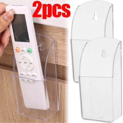 Caixas De Armazenamento De Acrílico Transparente com Gancho, Suporte De Controle Remoto, Wall Mounted Box, TV Box, Ar Condicionado, Doméstico, 2 Pcs, 1Pc