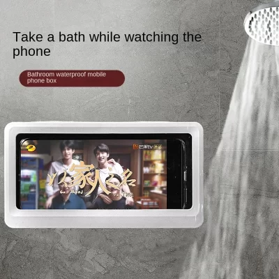 Suporte do telefone banheiro à prova dwaterproof água casa parede para iphone caso suporte auto-adesivo tela de toque escudo do telefone chuveiro armazenamento de vedação