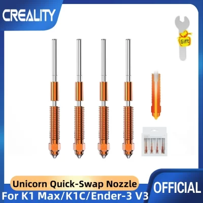 Creality k1c bocal unicórnio kit de bocal de troca rápida alto fluxo todo em metal integrado bocal tri-metal para k1 max/k1c/Ender-3 v3