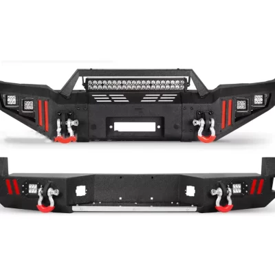 Atacado 4x4 captador de aço para guincho dianteiro e para-choque traseiro com kit de corpo LED para Tacoma 2005-2015