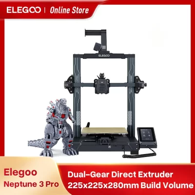 ELEGOO-NEPTUNE 3 Impressora 3D PRO FDM com nivelamento automático, impressora fácil de configurar 4.3 Polegada, tela de toque HD capacitiva, 225x225x280mm