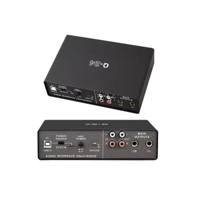 Teyun-Universal Professional Audio Interface, arranjador do computador USB, placa de som com monitor, guitarra elétrica, gravação ao vivo, Q24