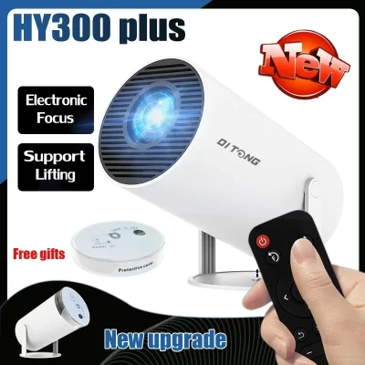 2024 novo projetor hy300 plus hd android 4k 1280*720p duplo wifi vídeo mini portátil ao ar livre casa hd led projetor cine en casa
