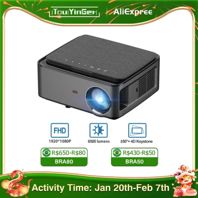 Touyinger-Projetor Multiscreen Full HD, Wi-Fi Beamer, 3D Home Theater, Vídeo Cinema, SmartPhone, RD828, 1920x 1080P