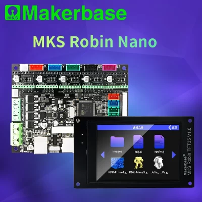 Makerbase-mks robin nano v1.2, placa de controle 32bit, peças da impressora 3d, suporte marlin2.0, 3.5 tft touch screen, gcode