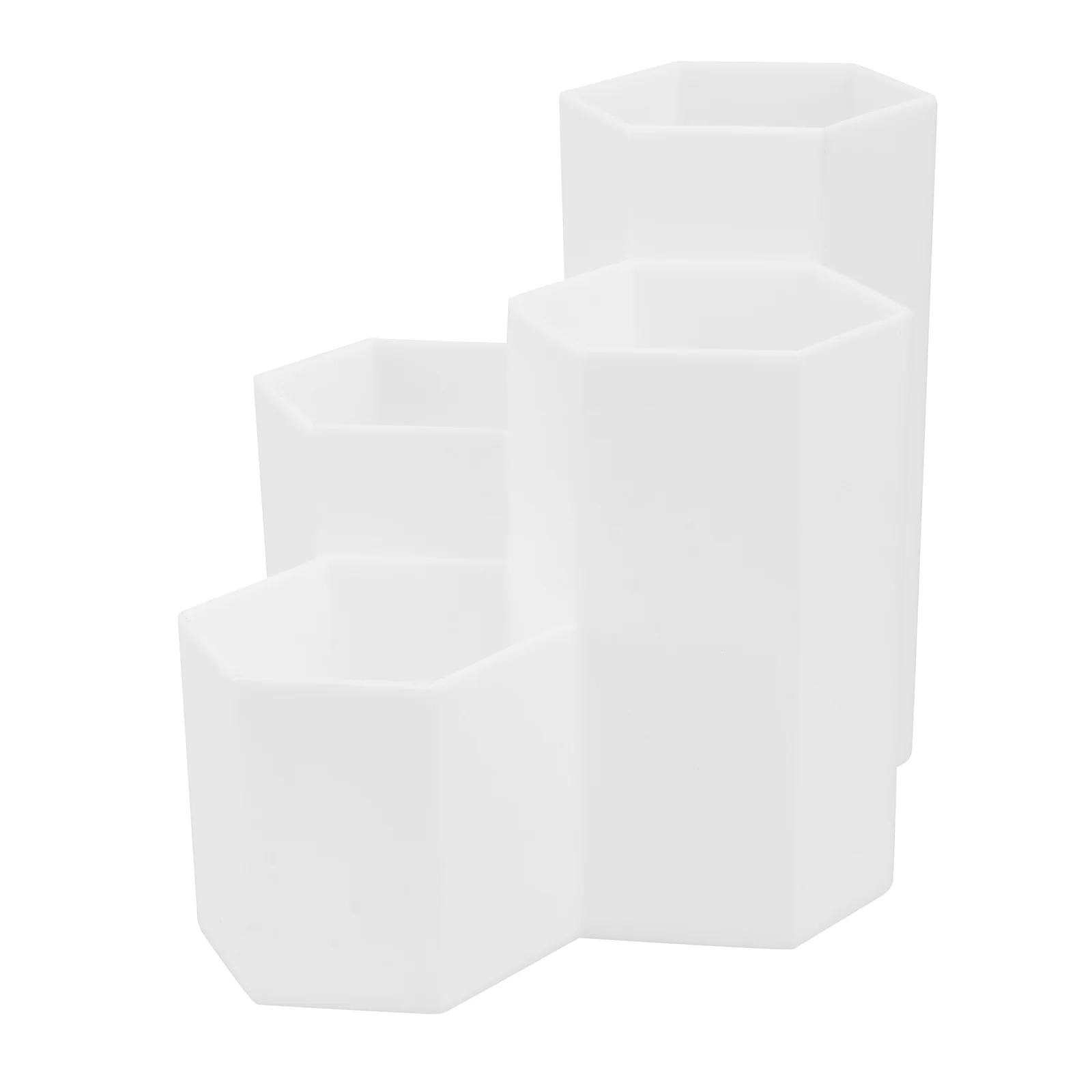 Hexagonal Pen Holder com PenhOLder Grid, Recipiente de Ferramentas de Maquiagem, Material de Escritório, Lápis Rosa, Armazenamento para Estudante - Image 5