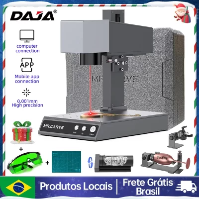 Daja m1 pro gravador a laser de fibra portátil máquina marcação negócios para o telefone móvel computador gravar todo metal plástico couro