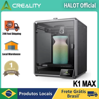 Creality K1 MAX Impressora 3D 600 mm/s Impressora 3D de alta velocidade Nivelamento automático Dupla Refrigeração Função AI inteligente 300x300x300MM