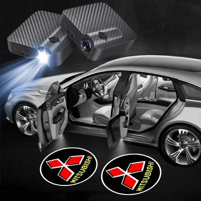 LED carro porta luz para Mitsubishi Lancer, bem-vindo, cortesia, projetor de sombra, lâmpada HD, Asx, Outlander, Pajero, L200, Ralliart, 1 pc, 2 pcs