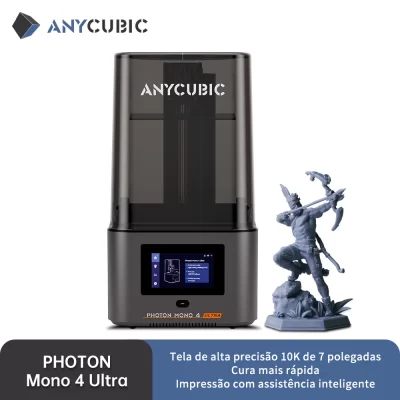 Anycúbico fóton mono 4 ultra lcd impressora 3d 7 "10k resina uv de alta precisão impressão 3d 2.2l construir volume tamanho 236mm * 231mm * 430mm