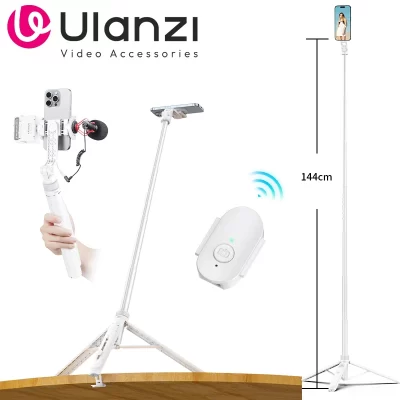 Ulanzi tt88 tripé aéreo para telefone com braçadeira magnética duplo sapato frio controle remoto luz desktop tiro mantis suporte
