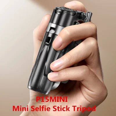 Novo p15 mini selfie vara tripé 3 em 1 suporte do telefone com controle remoto destacável para vlog telescópico multifuncional tripé portátil