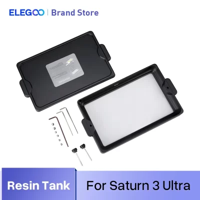 ELEGOO-Tanque Resina Metálica para Impressora 3D Ultra MSLA SATURN 3, IVA Resina com Liner de Liberação ACF Pré-Instalada e Chave Allen 3