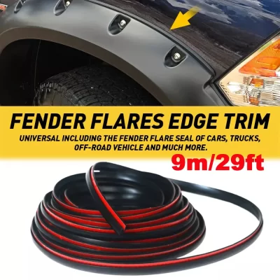 Universal Rubber Seal Strip para carro e caminhão, Wheel Flared Fender, Flare Edge Trim, 9m, 25ft