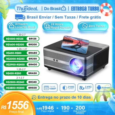 ThundeaL-Projetor LED com foco automático, Smart Home Theater, Beamer, Vídeo 3D, Android, 4K, Wi-Fi, TD98, TD98W, PK, DLP, Full HD, 1080p projetor 4k portátil official-website projetor 1080p nativo projetores no brasil