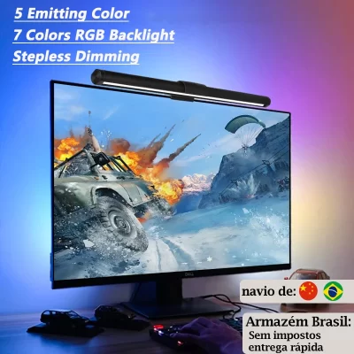 Led Monitor Light Bar Stepless Dimmable Desk Lamp Computador Tela Pendurado Luz Portátil USB Led Lâmpada de Mesa Luz de Leitura Screenbar Monitor Backlight Iluminação Interior para Laptop Office Curved Monitor Luz