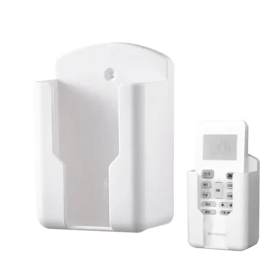 Prateleira de parede universal para ar condicionado, prateleira branca do banheiro, suporte do controle remoto, suporte do perfurador-soquete