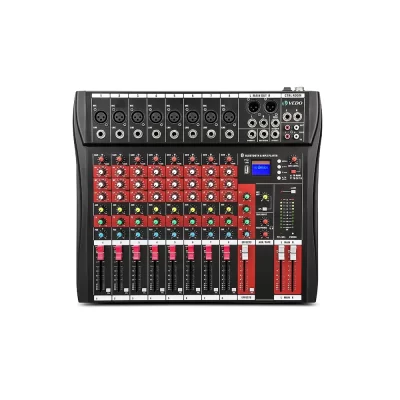 VEDO-Professional USB Mixer, Audio Sound Mixing Table Card, Efeitos Digitais, Leitor de MP3, Consolas, Computador, Gravação Stage, 8 Canais