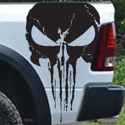Crânio grunge splatter caminhão captador adesivo de carro decalque capô porta lateral traseira pára-choques suv jdm 4x4 offroad decoração de vinil
