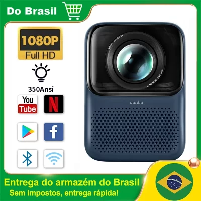 Wanbo NOVO T2 Max Projetor Android 9.0 Projetor Full Hd 4K 1920*1080P 12000 lúmens Foco automático Som HIFI para uso doméstico e externo