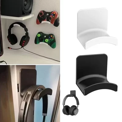 Universal Wall Mounted Headphone Stand Gaming Controller Holder Headset Display Rack, Under Desk Hanger Gancho para fone de ouvido, 1pc