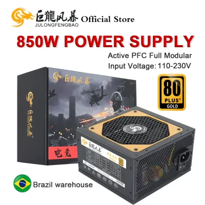 JULONGFENGBAO ATX 850W PSU 80Plus Gold 110-230V Full Modular 20 + 4Pin 12V Profissional E-Sports Video Game Computador de Alimentação
