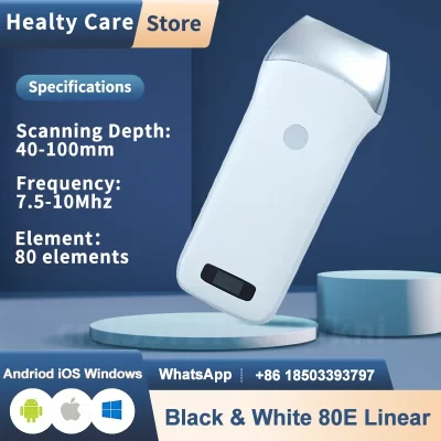 80 elementos linear 7.5Mhz-10.0Mhz ultrassom sem fio WiFi suporte Andriod iOS Windows