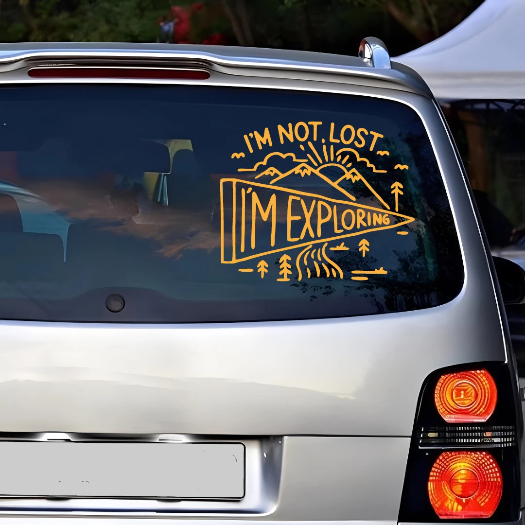 Criativo RV Off-Road Car Adesivos, Decoração De Vidro Pintura, Não estou Perdido, Estou Explorando, Aventura de Acampamento ao Ar Livre, RV - Image 6