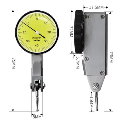 0-0.8mm 0.01mm precisão à prova dwaterproof água indicador de alavanca display analógico à prova de choque dial medidor régua teste localizador ferramenta micrometre