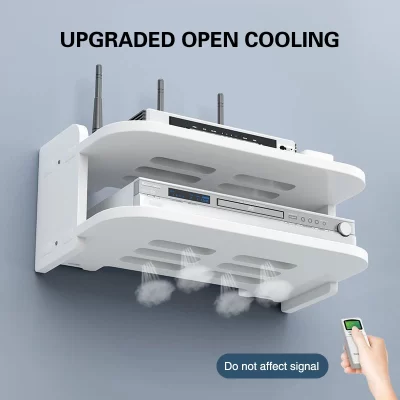 Parede sem fio Hanging Storage Rack, Prateleira Sem Perfuração, Prateleira de Controle Remoto, Router para Quarto, Set-Top Box