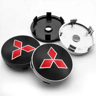 4 pçs 56mm + 60mm centro da roda do carro hub tampa aro capa emblema adesivos para mitsubishi pajero asx lancer outlander 3 l200 acessórios