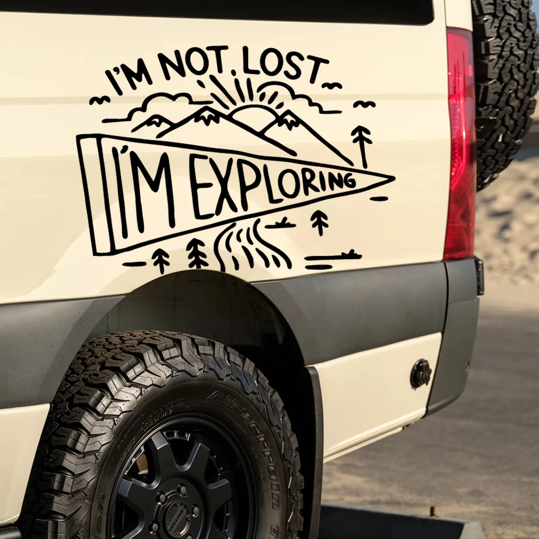 Criativo RV Off-Road Car Adesivos, Decoração De Vidro Pintura, Não estou Perdido, Estou Explorando, Aventura de Acampamento ao Ar Livre, RV - Image 3