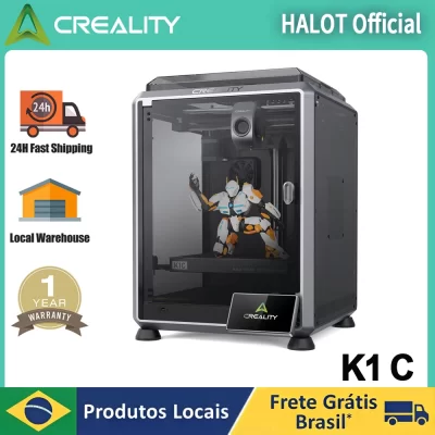 Creality k1c impressora 3d 600 mm/s velocidade ai câmera impressão quadro estável nivelamento automático ventilador duplo kit extrusor de unidade de resfriamento direto