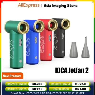 【 Faça Brasil 】 Ventilador compressor KICA Jetfan 2 100000 RPM portátil sem fio adequado para teclado de computador de carro PC KICA II