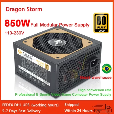 Full Modular 110-230V ATX 850W 80Plus Gold 20 + 4Pin 12V Professional E-Sports Video Game Computador PSU Para PC Desktop Fonte de Alimentação