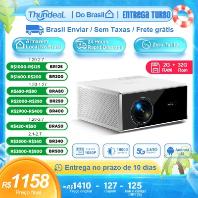 ThundeaL-Projetor de feixe de Home Theater TDA7 para reunião ao ar livre, Full HD 1080P, 2G 32G, Android 13, WiFi 6, 2K, 4K, 1080P,projetor 4k portátil mini projetor projetor android wifi 4k home theater de casa