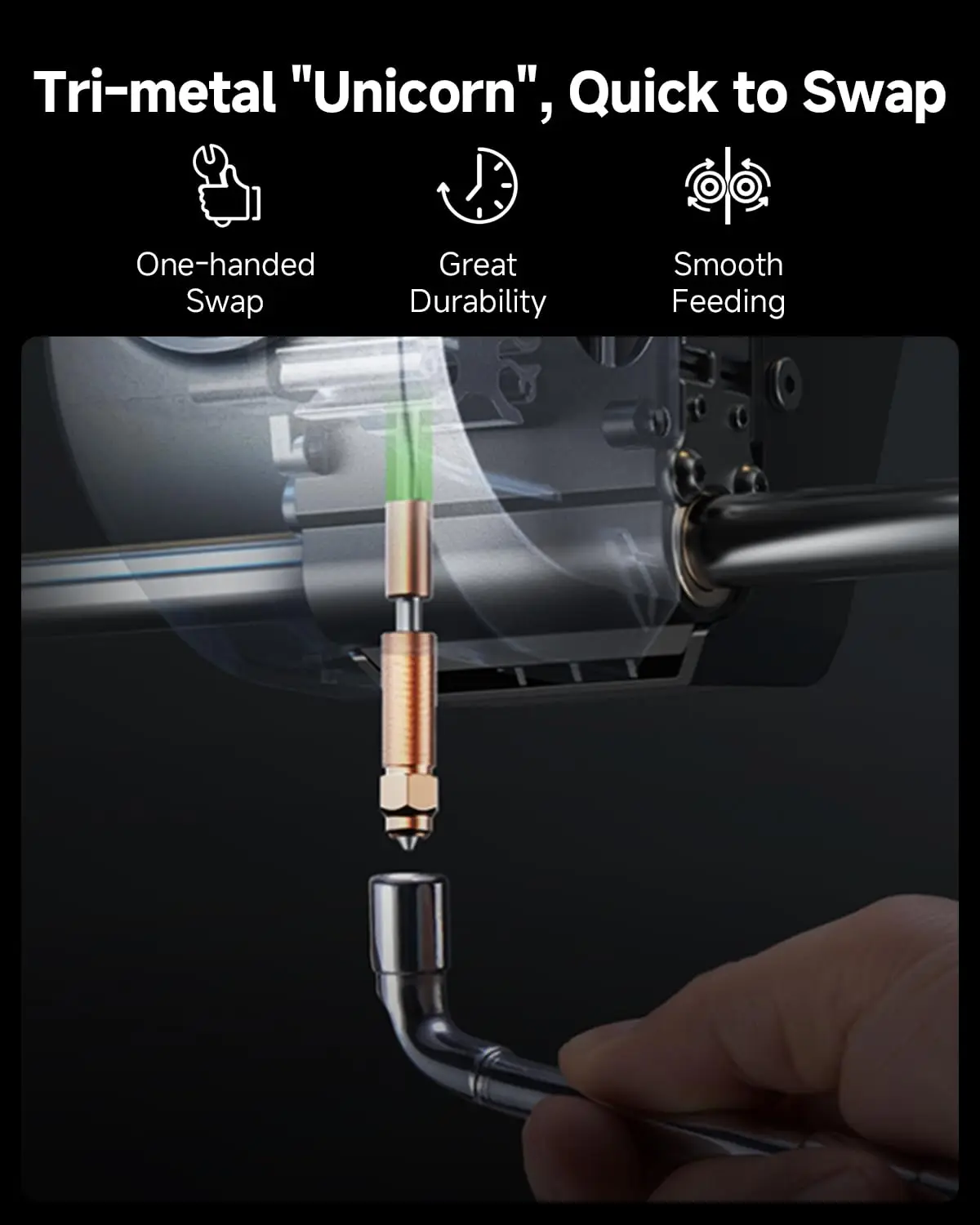 Creality Unicorn Kit de troca rápida de bocais, instalação rápida, impressão de alto fluxo, material atualizado, K1 Max, K1C, Ender-3, V3 - Image 3